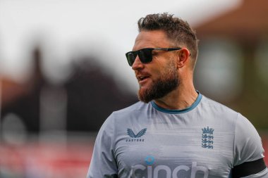 İngiltere teknik direktörü Brendon McCullum, 10 Eylül 202 'de Kia Oval, Londra, Birleşik Krallık' ta 5 İngiltere 'nin 3.