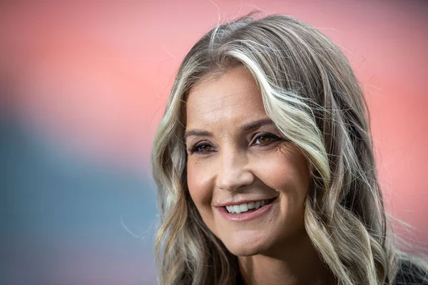 Channel Presenter Helen Skelton Providing Coverage Todays Betfred Super League — Stock Photo, Image