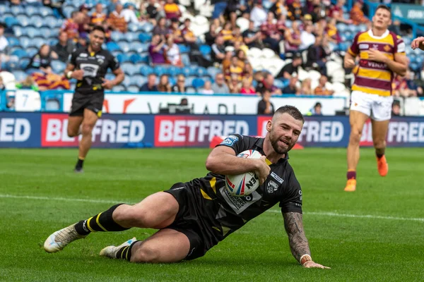 Andy Ackers Salford Red Devils Faz Uma Tentativa Segunda Metade — Fotografia de Stock