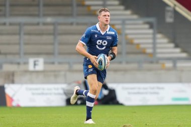 Sale Sharks Sam James Gallagher Premiership maçında AJ Bell Stadyumu, Eccles 'ta Sale Sharks Northampton Saints' e karşı 11 Eylül 202