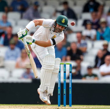 Güney Afrikalı Dekan Elgar, LV Sigorta Testi sırasında İngiltere ile Güney Afrika arasındaki The Kia Oval, Londra, İngiltere maçı sırasında 11 Eylül 202