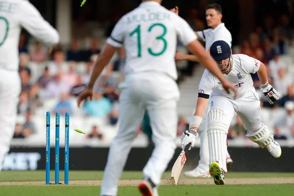 Inglese Alex Lees Quasi Esaurito Durante Insurance Test Match Inghilterra — Foto Stock