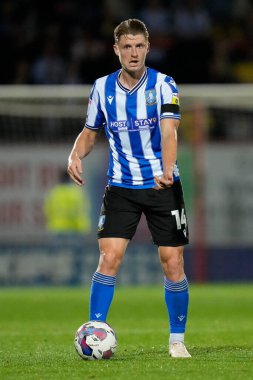 Sheffield 'den George Byers, 13 Eylül 202' de İngiltere 'nin Morecambe kentindeki Mazuma Stadyumu' nda oynanan Morecambe-Sheffield maçında, Çarşamba günü Gökyüzü İddia Ligi 1.