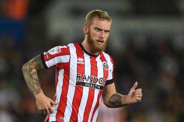 Sheffield United takımından Oliver McBurnie 13 Eylül 202 'de Swansea City, Swansea.com Stadyumu' nda Sheffield United 'a karşı oynanan maçta 9.