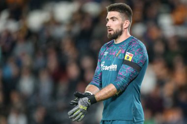 Hull City 'den Matt Ingram # 1 Sky Bet Şampiyonası maçında Hull City, Stoke City' ye karşı MKM Stadyumu, Hull, Birleşik Krallık, 13 Eylül 202