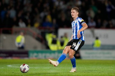 Sheffield 'den George Byers, 13 Eylül 202' de İngiltere 'nin Morecambe kentindeki Mazuma Stadyumu' nda oynanan Morecambe-Sheffield maçında, Çarşamba günü Gökyüzü İddia Ligi 1.