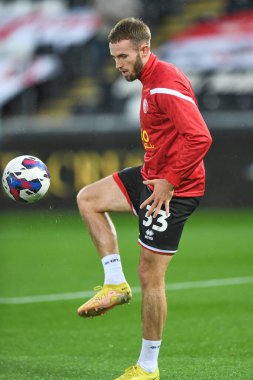 Rhys Norrington-Davies # 33 of Sheffield United 13 Eylül 202 'de Swansea.com Stadyumu' nda oynanan Sky Bet Şampiyonası maçında ısınma turu sırasında