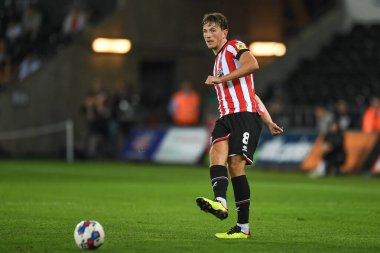 Sheffield United 'tan Sander Berge # 8 Swansea City - Sheffield United maçı sırasında Swansea.com Stadyumu, Swansea.com, İngiltere, 13 Eylül 202
