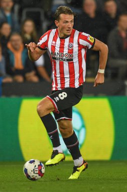 Sheffield United 'tan Sander Berge # 8 Swansea City - Sheffield United maçı sırasında Swansea.com Stadyumu, Swansea.com, İngiltere, 13 Eylül 202