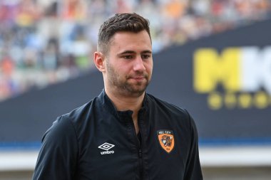 Hull City 'den Nathan Baxter # 13, 13 Eylül 202' de Hull City 'nin Stoke City' e karşı oynadığı Sky Bet Şampiyonası maçından önce geldi.