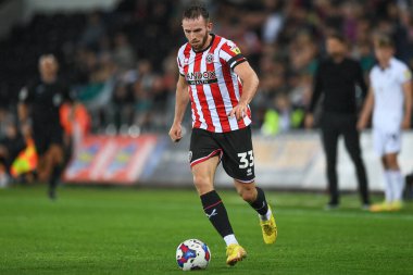 Sheffield United 'ın 33 numaralı Rhys Norrington-Davies maçı sırasında Swansea City, Sheffield United' a karşı Swansea.com Stadyumu, Swansea, Birleşik Krallık, 13 Eylül 202