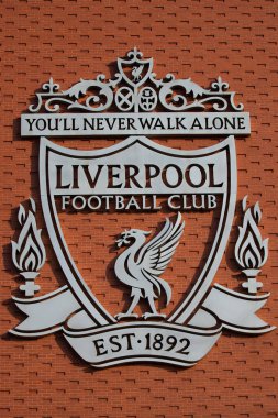 Liverpool arması UEFA Şampiyonlar Ligi maçı sırasında Liverpool - Ajax Anfield, Liverpool, Birleşik Krallık 'ta, 13 Eylül 202