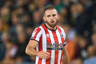 Sheffield United 'ın 33 numaralı Rhys Norrington-Davies maçı sırasında Swansea City, Sheffield United' a karşı Swansea.com Stadyumu, Swansea, Birleşik Krallık, 13 Eylül 202