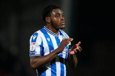 Sheffield 'den Fisayo Dele-Bashiru, 13 Eylül 202' de İngiltere 'nin Morecambe kentindeki Mazuma Stadyumu' nda oynanan 1.