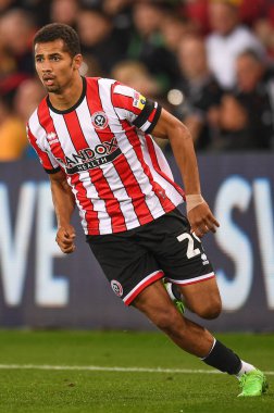 Sheffield United takımının 29 numaralı oyuncusu Swansea City, Sheffield United 'a karşı 13 Eylül 202' de Swansea.com Stadyumu 'nda oynanan maçta