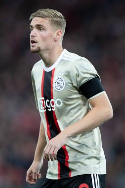 Kenneth Taylor # 8 of Ajax UEFA Şampiyonlar Ligi maçı sırasında Liverpool - Ajax Anfield, Liverpool, Birleşik Krallık, 13 Eylül 202