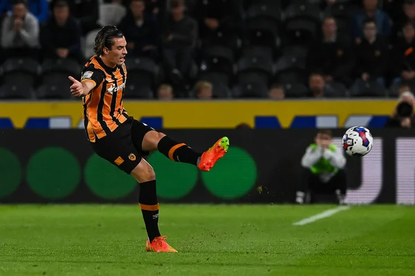 Jacob Greaves Hull City Durante Sky Bet Championship Match Hull — Foto Stock