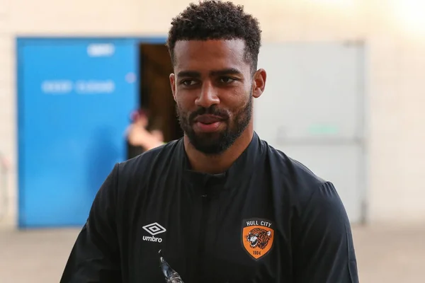 Cyrus Christie Van Hull City Arriveert Het Mkm Stadium Hull — Stockfoto