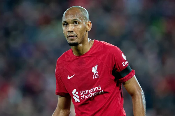 Fabinho Liverpoolu Podczas Meczu Ligi Mistrzów Uefa Przeciwko Ajax Anfield — Zdjęcie stockowe