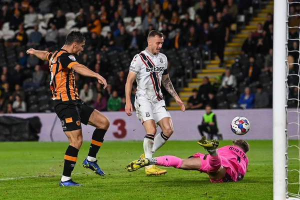 Ryan Longman Hull City Střílí Branku Ale Jeho Zachránil Josef — Stock fotografie