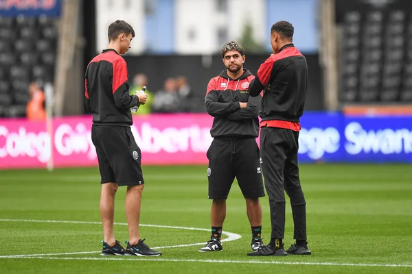 Sheffield United Pre Kamp Pitch Inspektion Sky Bet Championship Kampen - Stock-foto