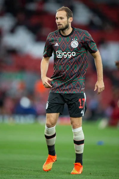 Daley Blind Ajax Värms Upp Uefa Champions League Matchen Liverpool — Stockfoto