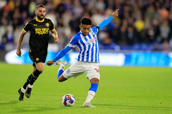 Kaine Kesler Hayden Huddersfield Town Har Ett Skott Mål Sky — Stockfoto