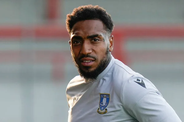 Mallik Wilks Sheffield Quarta Feira Inspeciona Arremesso Antes Partida Morecambe — Fotografia de Stock