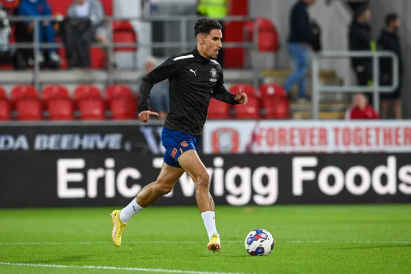 Theo Corbeanu Von Blackpool Beim Warmup Vor Dem Sky Bet — Stockfoto