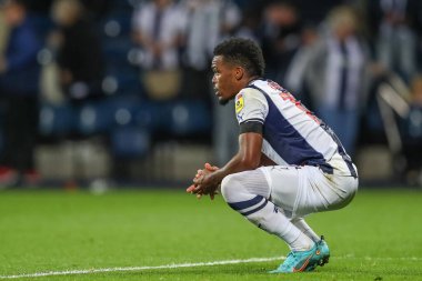 West Bromwich Albion 'dan Grady Diangana # 11, West Bromwich Albion - West Bromwich Albion - Birmingham City maçı için üzgün görünüyor.