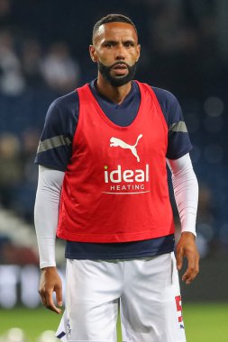 West Bromwich Albion 'dan Kyle Bartley maç öncesi ısınma maçı öncesinde West Bromwich Albion, Birmingham City' ye karşı The Hawthorns, West Bromwich, Birleşik Krallık 'ta 14 Eylül 202