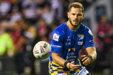 Leeds Rhinos 'tan Aidan Sezer, 16 Eylül 202' de DW Stadyumu 'nda oynanan Betfred Süper Lig karşılaşmasında Wigan Warriors - Leeds Rhinos maçının öncesinde ısındı.