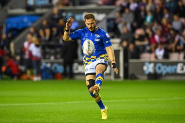 Leeds Rhinos 'tan Aidan Sezer, 16 Eylül 202' de DW Stadyumu 'nda oynanan Betfred Süper Lig karşılaşmasında Wigan Warriors - Leeds Rhinos maçının öncesinde ısındı.