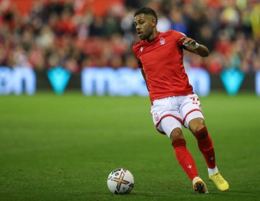 Nottingham Ormanı 'ndan Renan Augusto Lodi dos Santos # 32 Premier Lig maçı sırasında Nottingham Forest Fulham' a karşı City Ground, Nottingham, İngiltere, 16 Eylül 202