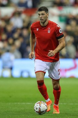 Nottingham Ormanı 'ndan Scott McKenna # 26 Premier League maçı sırasında Nottingham Forest Fulham' a karşı City Ground, Nottingham, İngiltere, 16 Eylül 202