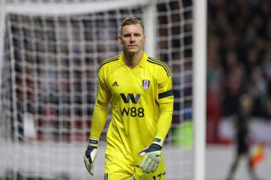 Fulham 'dan Bernd Leno # 17 Premier League maçı sırasında Nottingham Forest Fulham' a karşı City Ground, Nottingham, İngiltere, 16 Eylül 202