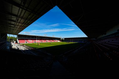 Betfred Süper Ligi maçından önce St Helens - Salford Red Devils maçının genel görünümü tamamen Wicked Stadyumu, St Helens, Birleşik Krallık, 17 Eylül 202