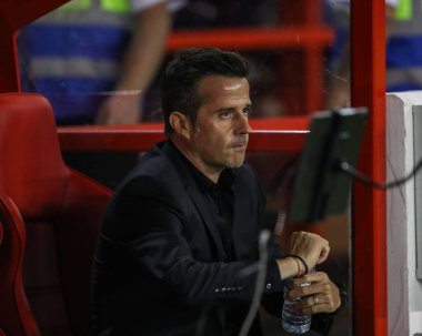 Mark Silva Premier Lig maçında Fulham 'ın teknik direktörü Nottingham Forest' a karşı Fulham City Ground, Nottingham, İngiltere, 16 Eylül 202