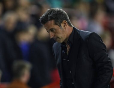 Mark Silva Premier Lig maçında Fulham 'ın teknik direktörü Nottingham Forest' a karşı Fulham City Ground, Nottingham, İngiltere, 16 Eylül 202