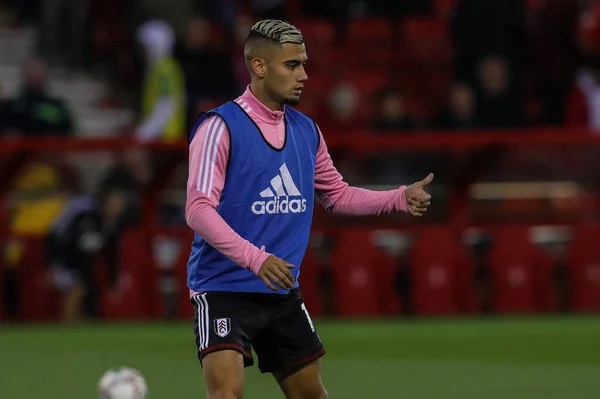 Andreas Pereira Fulham Durante Aquecimento Pré Jogo Durante Jogo Premier — Fotografia de Stock