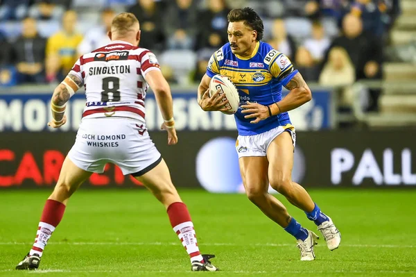 Zane Tetevano Leeds Rhinos Během Utkání Betfred Super League Wigan — Stock fotografie