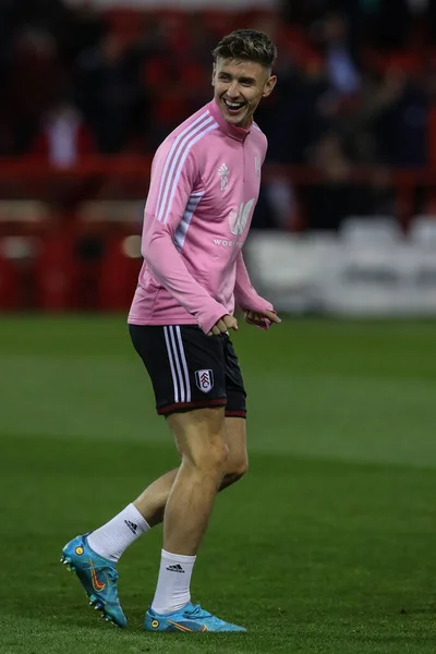 Tom Cairney Fulham Durante Aquecimento Pré Jogo Durante Jogo Premier — Fotografia de Stock