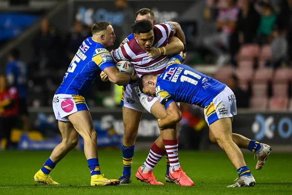 Patrick Mago Wigan Warriors Abordado Por James Bentley James Donaldson —  Fotos de Stock