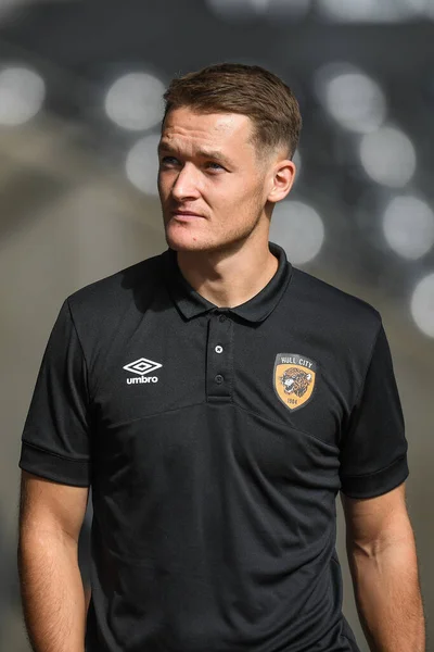 Sean Mcloughlin Van Hull City Arriveert Het Swansea Com Stadion — Stockfoto