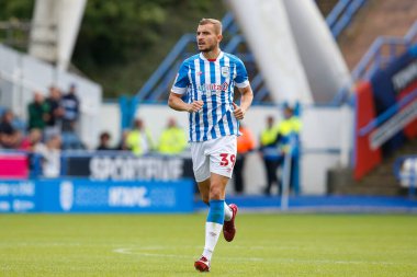 Huddersfield Town 'dan Michal Helik # 39. Huddersfield Şampiyonası maçı Huddersfield Town - Cardiff City maçı sırasında John Smith Stadyumu, Huddersfield, Birleşik Krallık, 17 Eylül 202