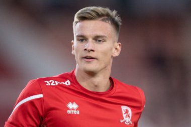 Middlesbrough 'dan Marcus Forss # 21 maç öncesi ısınma maçı öncesinde Middlesbrough - Rotherham United Riverside Stadyumu, Middlesbrough, Birleşik Krallık, 17 Eylül 202