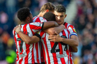 Sheffield United 'dan 29 numaralı Iliman Ndiaye, 17 Eylül 202' de Deepdale, Preston, Birleşik Krallık 'ta Preston North End - Sheffield United maçında 0-1 kazanma golünü kutluyor.
