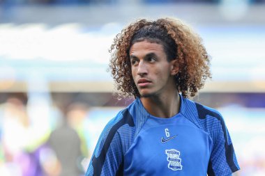 Birmingham City 'den Hannibal # 6. Maç öncesi ısınma maçında Birmingham City - Coventry City maçı var. St Andrews, Birmingham, Birleşik Krallık' ta.