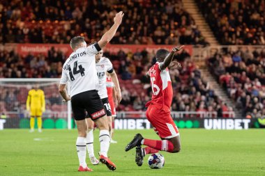 Middlesbrough 'dan Anfernee Dijksteel # 15 Rotherham United' ın Conor Washington # 14 'ü Middlesbrough - Rotherham United maçında serbest atış yaptı. 