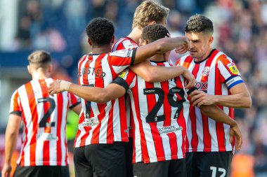 Sheffield United 'dan 29 numaralı Iliman Ndiaye, 17 Eylül 202' de Deepdale, Preston, Birleşik Krallık 'ta Preston North End - Sheffield United maçında 0-1 kazanma golünü kutluyor.